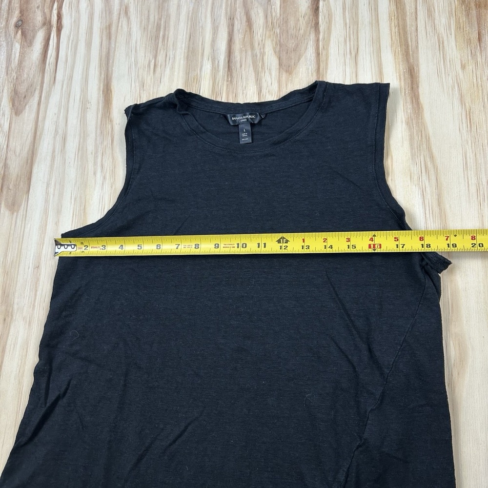 Banana Republic Women's Large Black Linen Sleeveless Asymmetrical Top Tunic - Picture 6 of 8